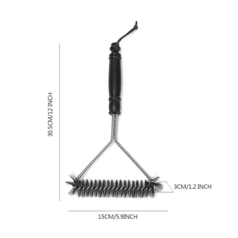 Escova de Aço Inox, para limpeza de grelhas de churrasqueiras