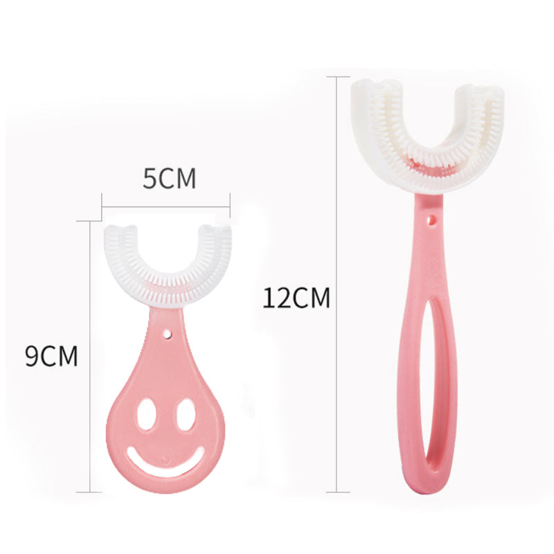 Escova de dentes para bebes e crianças de 360 graus em forma de U. Material de silicone ideal para higiene oral